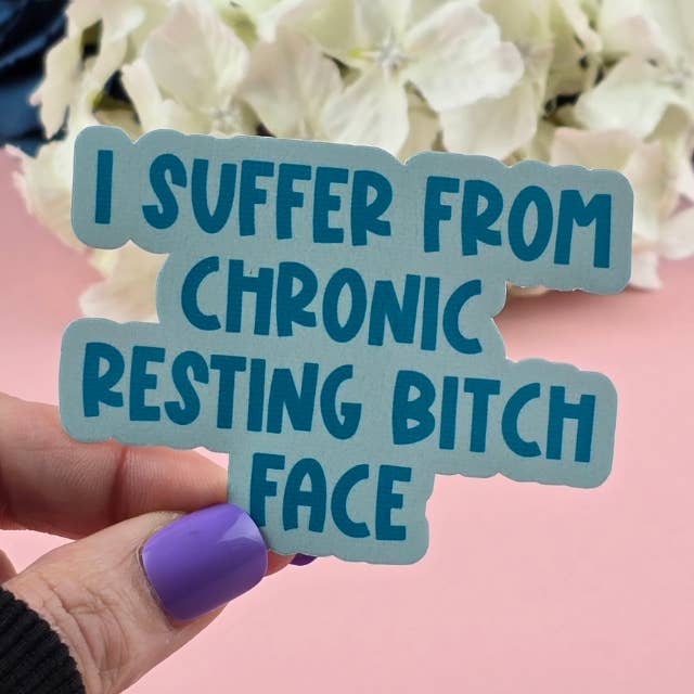 The Grumpy Tortoise - Wholesale Sticker - Waterproof Sticker - I suffer from chronic resting bitch face - Sarcastic Sticker - Funny Sticker - Sassy0