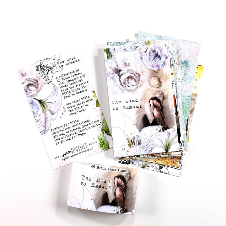 Open Journey - Wholesale Religious Card - The Road to Emmaus - set of 45 Bible Journaling Cards with Bible verses and art2