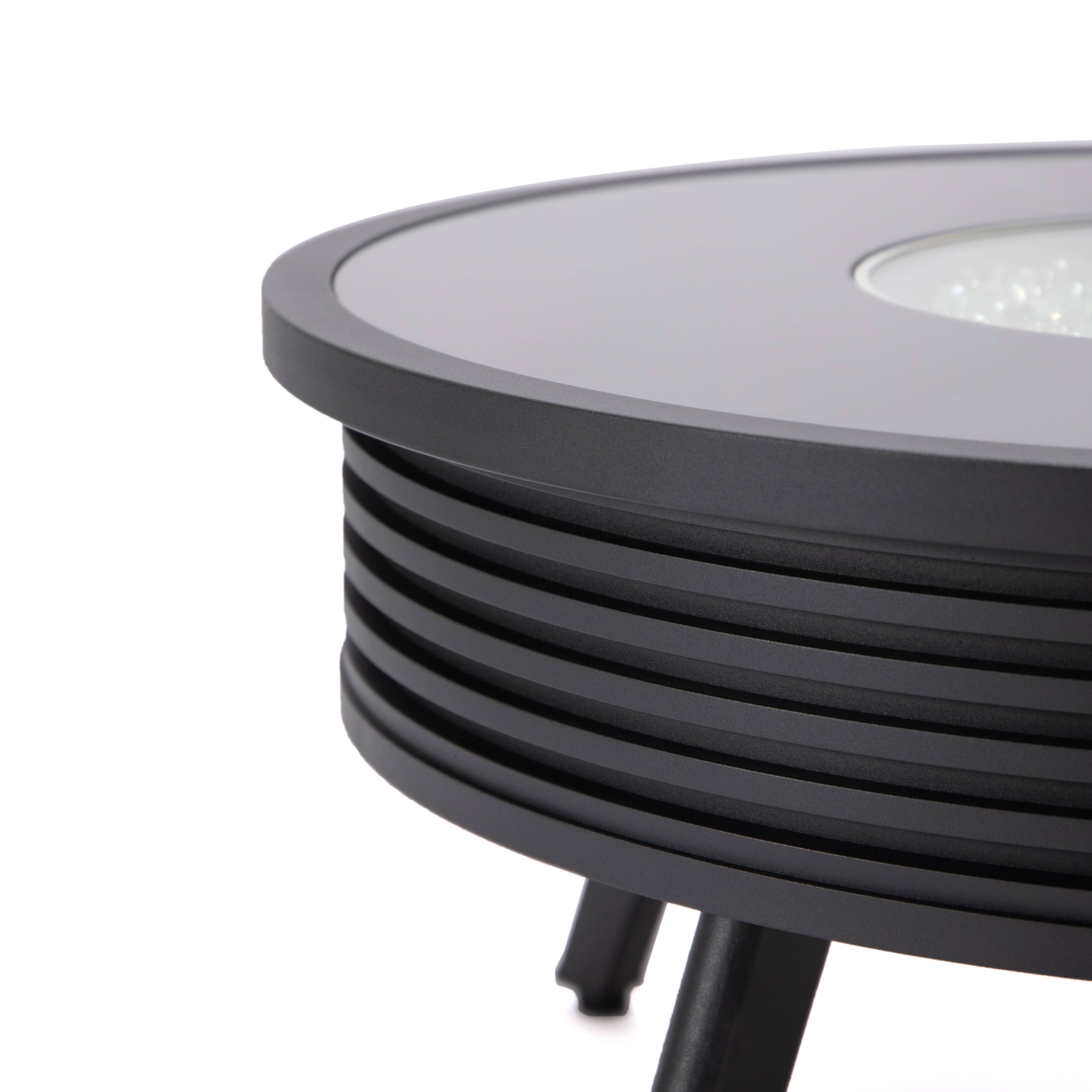 LeisureMod - Wholesale Fire Pit - Walbrooke Aluminum Propane Round Outdoor Fire Pit Table4