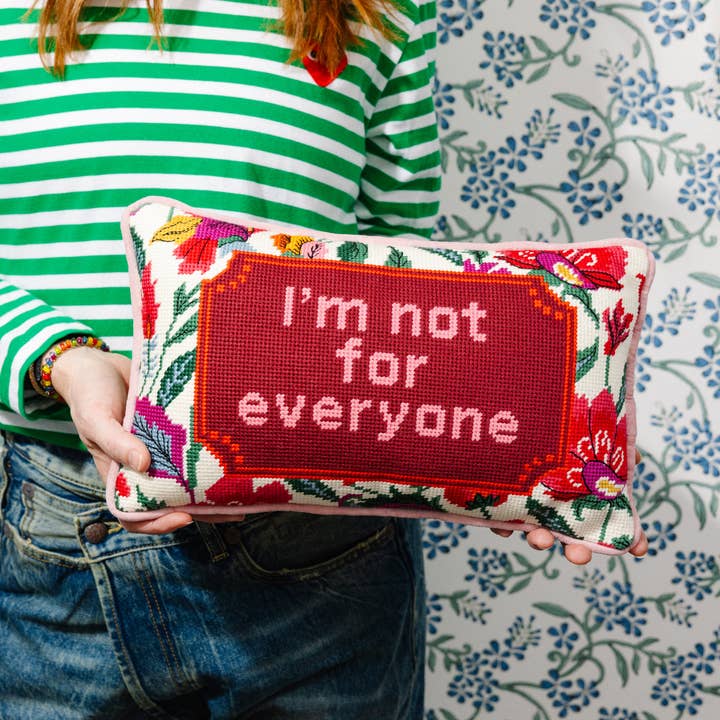 Furbish Studio - Wholesale Throw/Decorative Pillow - Not For Everyone Needlepoint Pillow3