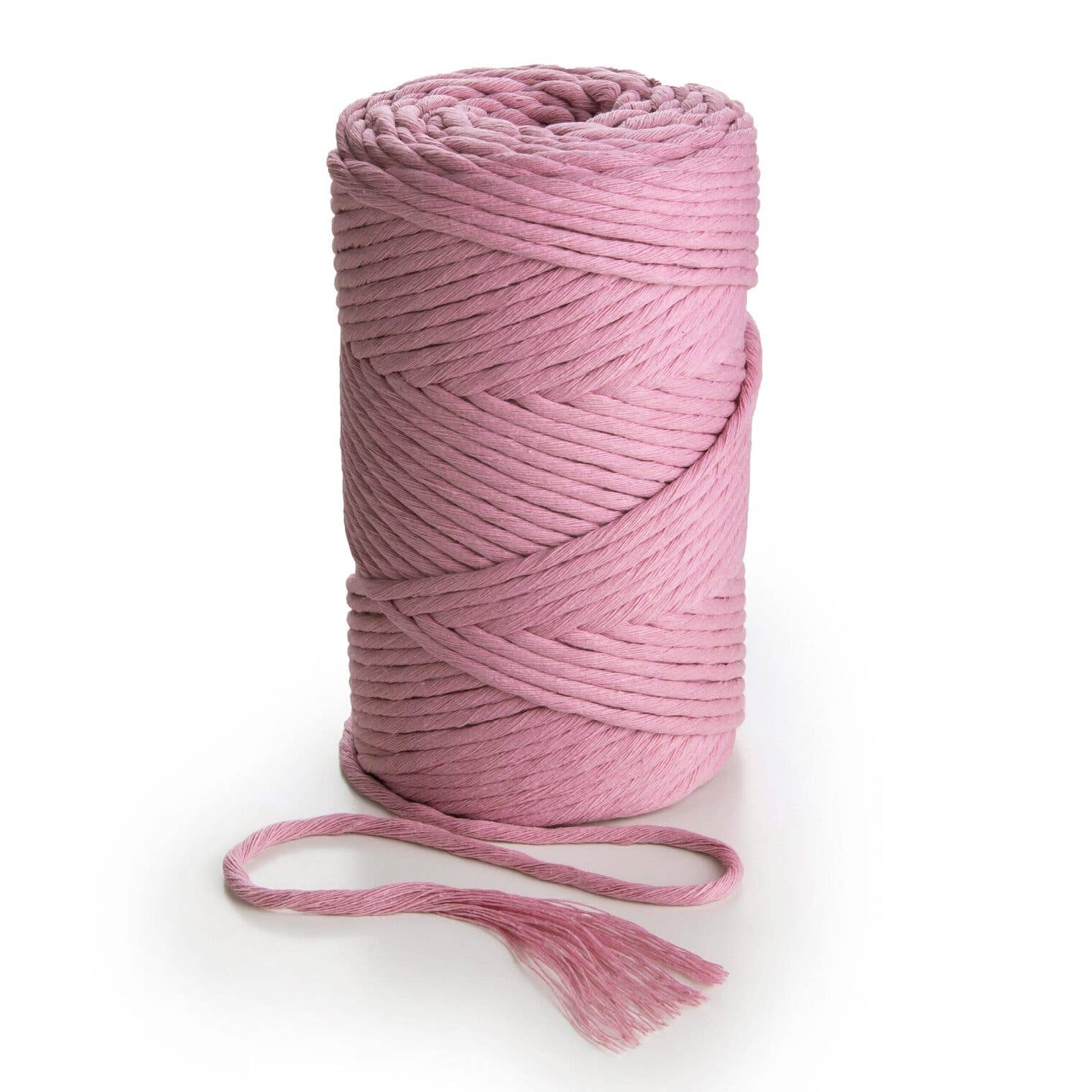MB Cordas – Engroshandel Ledning – 3MM Enkelt Snoet 500g Makramé Bomuldssnor STØVET ROSA 140m Makramé Snor 1 LAG Håndværksreb1