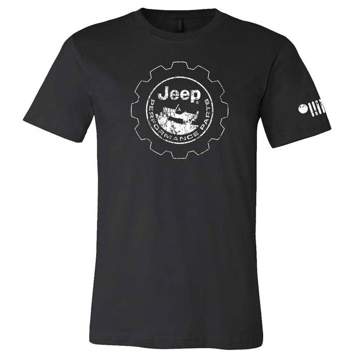 Mens Jeep® Performance Distressed Logo T-Shirt - Black for wholesale by Detroit Shirt Co.