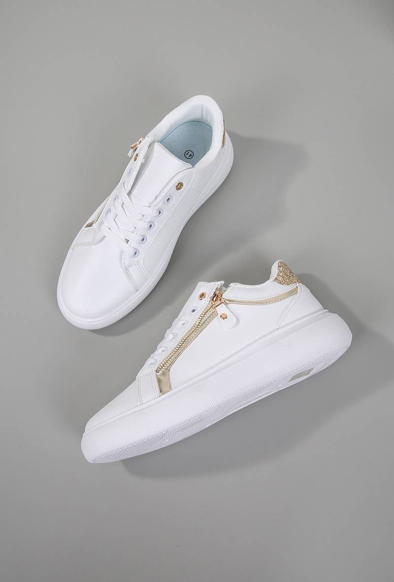 BELLICY / Cink-me - Wholesale Lifestyle Sneakers - Women's - Faux leather sneakers with lace-up or zip closure, DM-5392