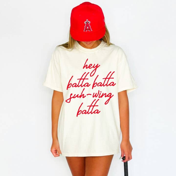 Hey Batta Swing Batta Youth & Adult Tee for wholesale by Poppy & Pine