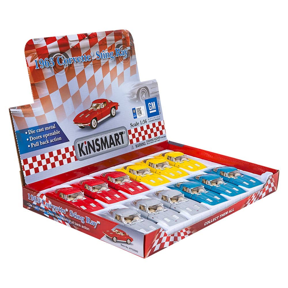 La Luna Bella - Toys – wholesale Leksaksbil/Lastbil - Barn – 5" PRESSGJUTEN 1963 CORVETTE STING RAY LLB Billeksaker1