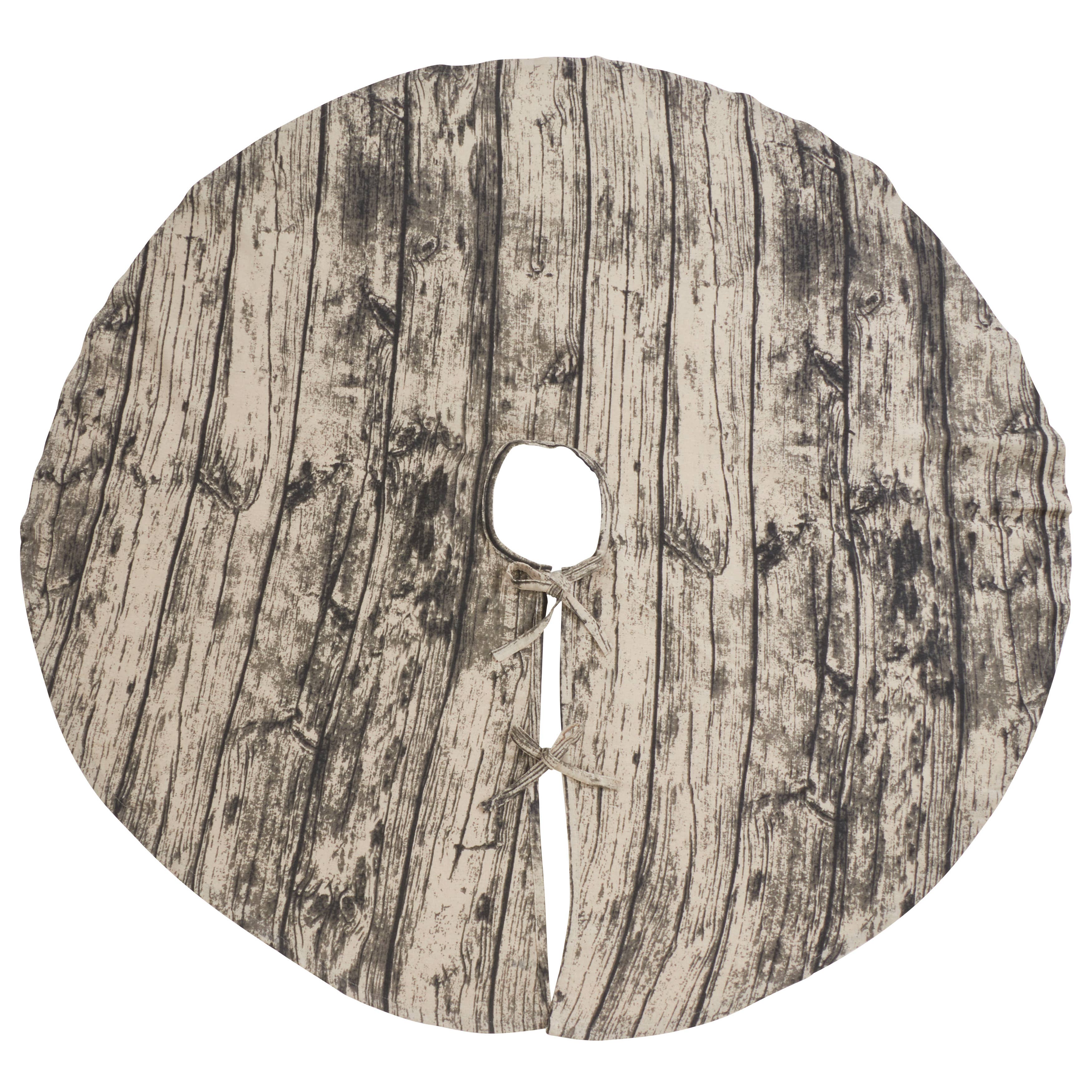 Natural Printed Wood Tree Skirt for wholesale on Faire1