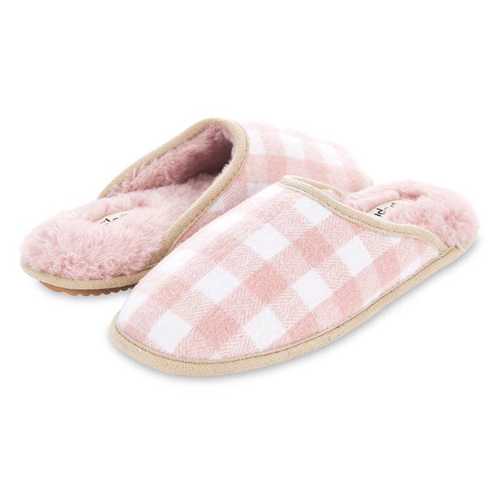 Women’s Kelly Plaid Scuff Slippers for wholesale by Floopi