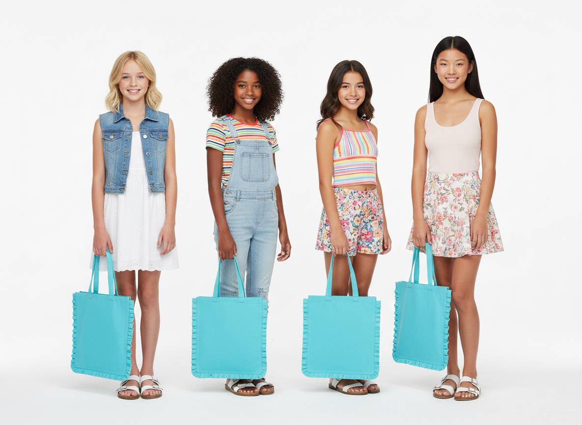 House of Kraft - Wholesale Tote Bag - Women's - Canvas Ruffle Tote | Canvas Colored Tote Bag | Unbranded 35