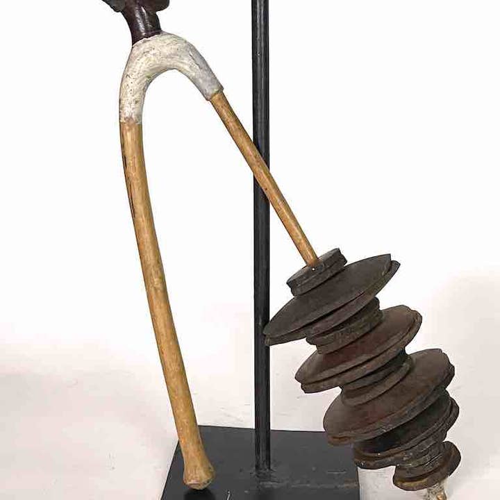 The Niger Bend - Wholesale Musical Instrument - Vintage Traditional Wasamba Gourd Disk Rattle Musical Instrument