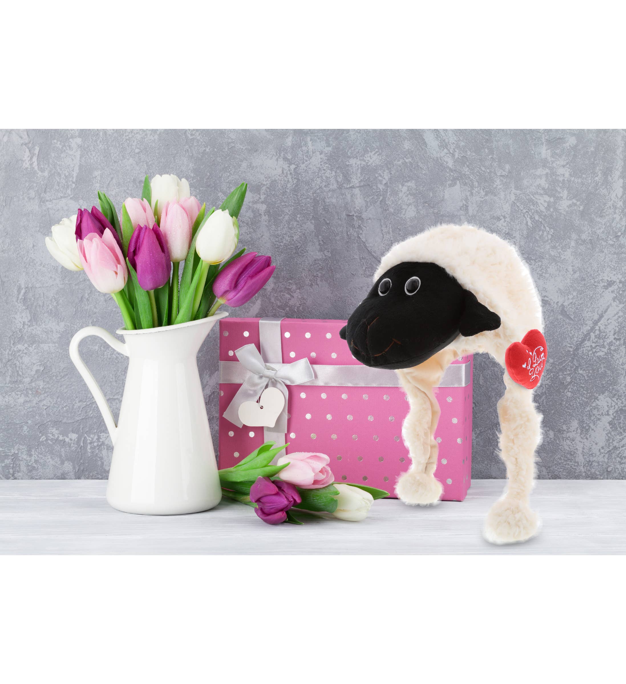 Cota Global - Wholesale Kids Hat - Kids - Plush I Love You Heart & Black Nose Sheep Hat5