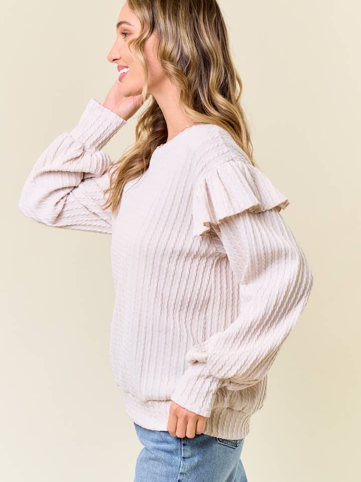 lovely melody - Wholesale Sweatshirt - Women's - LMT4162-Daisy Long Sleeve Top12
