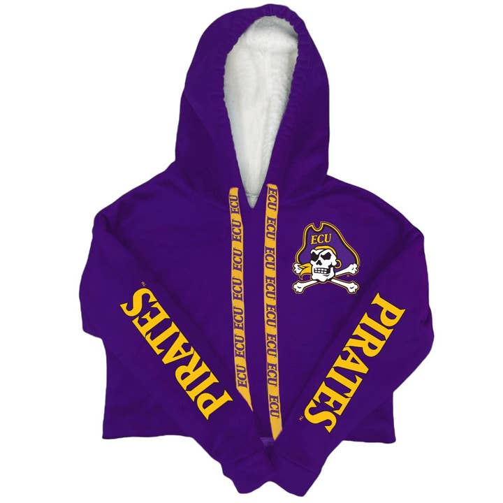 ECU Pirates Furry Hoodie for wholesale by Lojo Collegiate Apparel