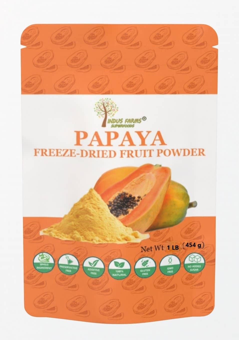 Indus Farms Superfoods - Wholesale Protein/Superfood Powder - 100% Pure Freeze Dried Papaya Fruit Powder, GMO-Free, Vegan