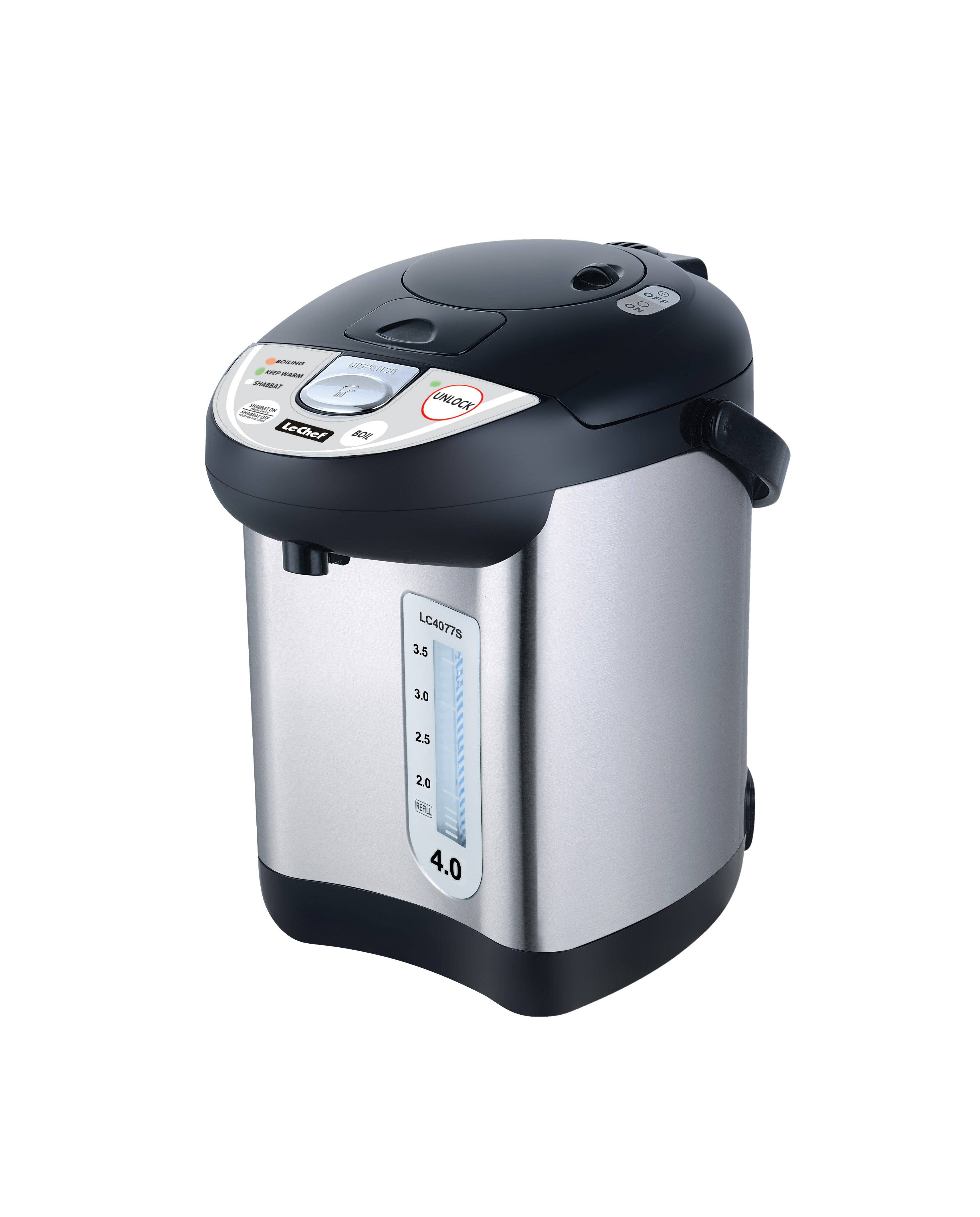 Alpine - Wholesale Kitchen Appliance - LE'CHEF ELECTRIC HOT WATER POT 4.0 QT MODEL# LC4077S WITH SHABBAT MODE1