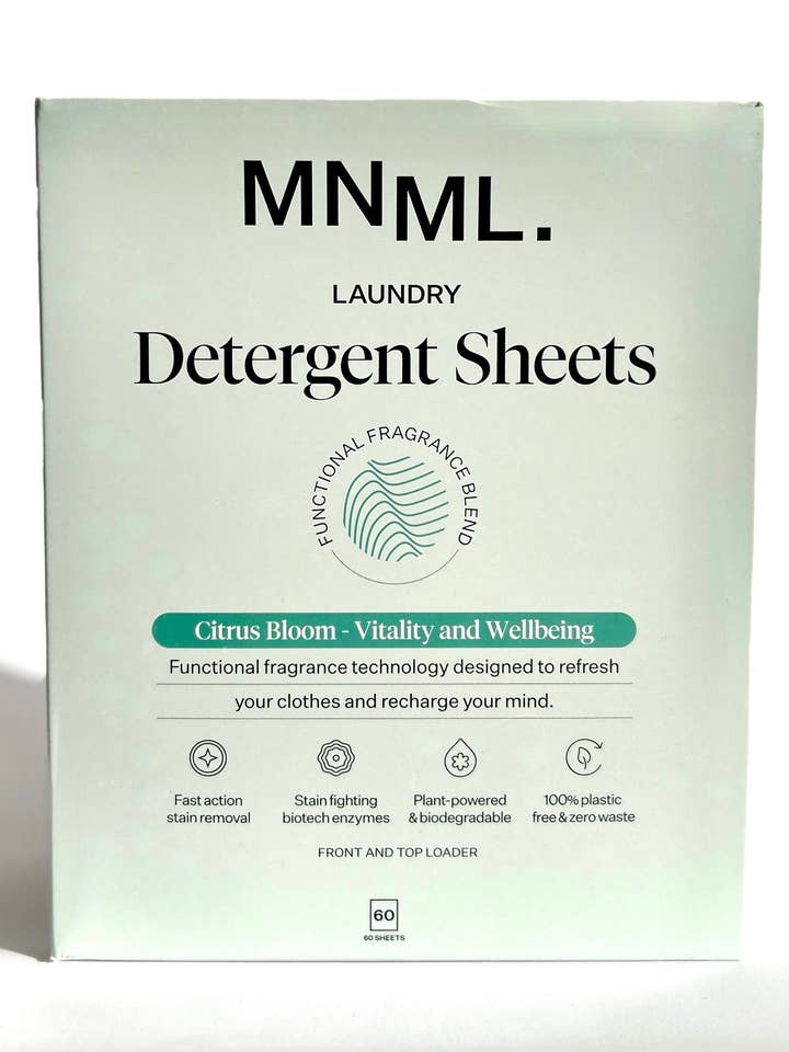 CITRUS Vitality + Wellbeing Laundry Detergent Sheets (60 Pack) for wholesale by MNML (USA) - Fresh Laundry