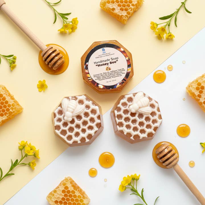 Honey Bee Handmade Soap | Creamy Lather for Sensitive Skin for wholesale by SOAPY Bath and Body Products