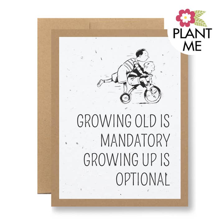 Handmade Recycled Seed Paper Card - Growing old... for wholesale by Seedy Cards