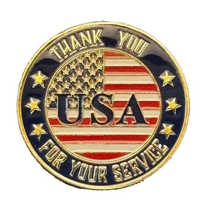 Blinkee.com, LLC - Wholesale Keepsake Coin/Token - Patriotic USA Flag Commemorative Gold Plated Coin