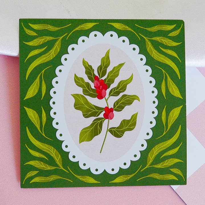 Ancré dans le café — Mini tirage artistique (4" x 4") pour la vente par Cheeky Peach Designs