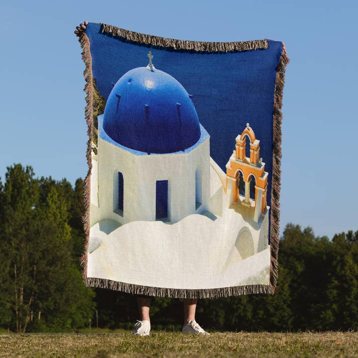 3dRose – wholesale Prydnadsfilt – 3dRose, Grekland. Santorini. Hav., Filt1