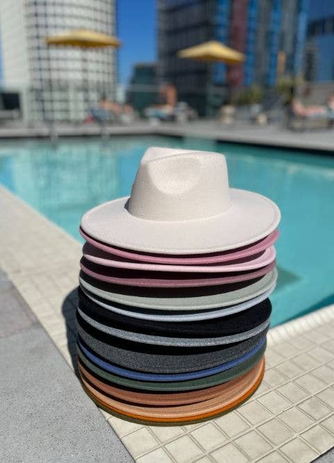 Love and Thyme – wholesale Fedora – Women’s – ALL COLOR RESTOCK , Vegan Felt wide Brim Rancher Hat11