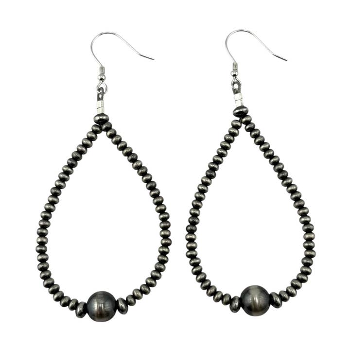 Desert Pearl Loop Bead Dangle Earrings Sterling Silver for wholesale by Select Lines