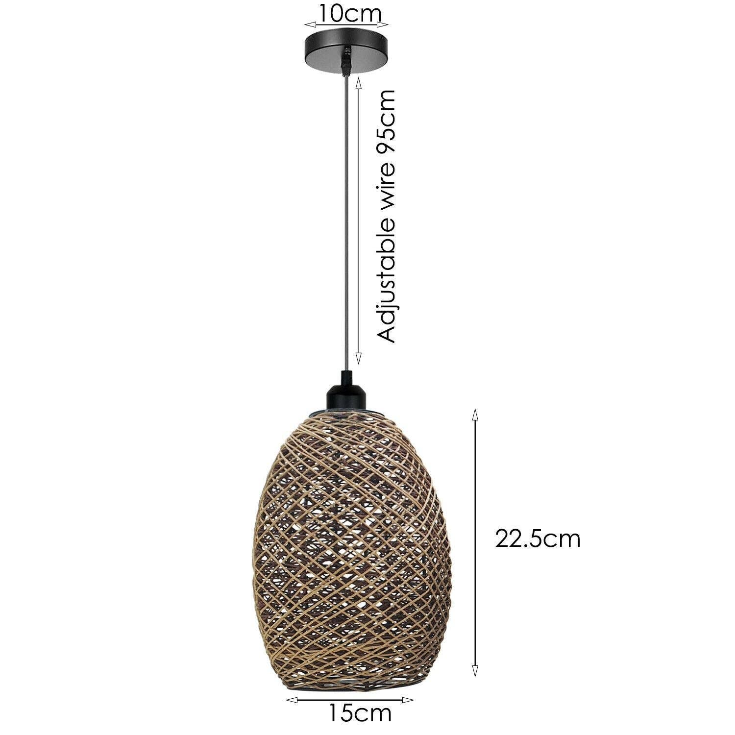 Ledsone - Wholesale Chandelier/Hanging Light - Rattan Wicker Ceiling Pendant Light Shade Hanging Light Antique décor Lampshade~13346