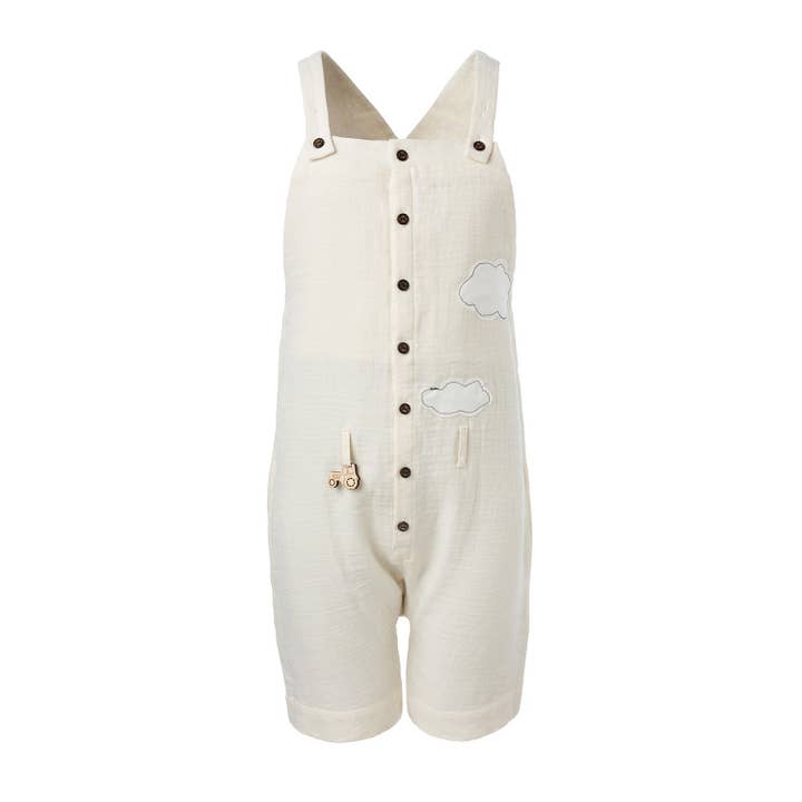 Cotton Farmer Dungaree in Off-white for wholesale by Infantium Victoria