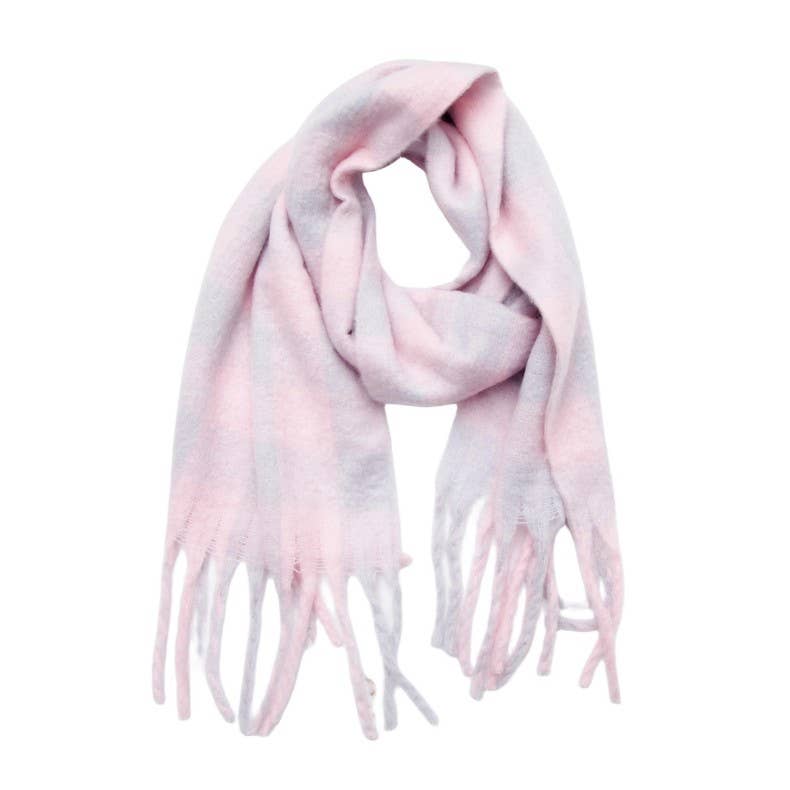 Adorro - Venta al por mayor Bufanda - Mujer - Bufanda de forro polar gruesa y suave con estampado gingham y flecos (12 colores)3