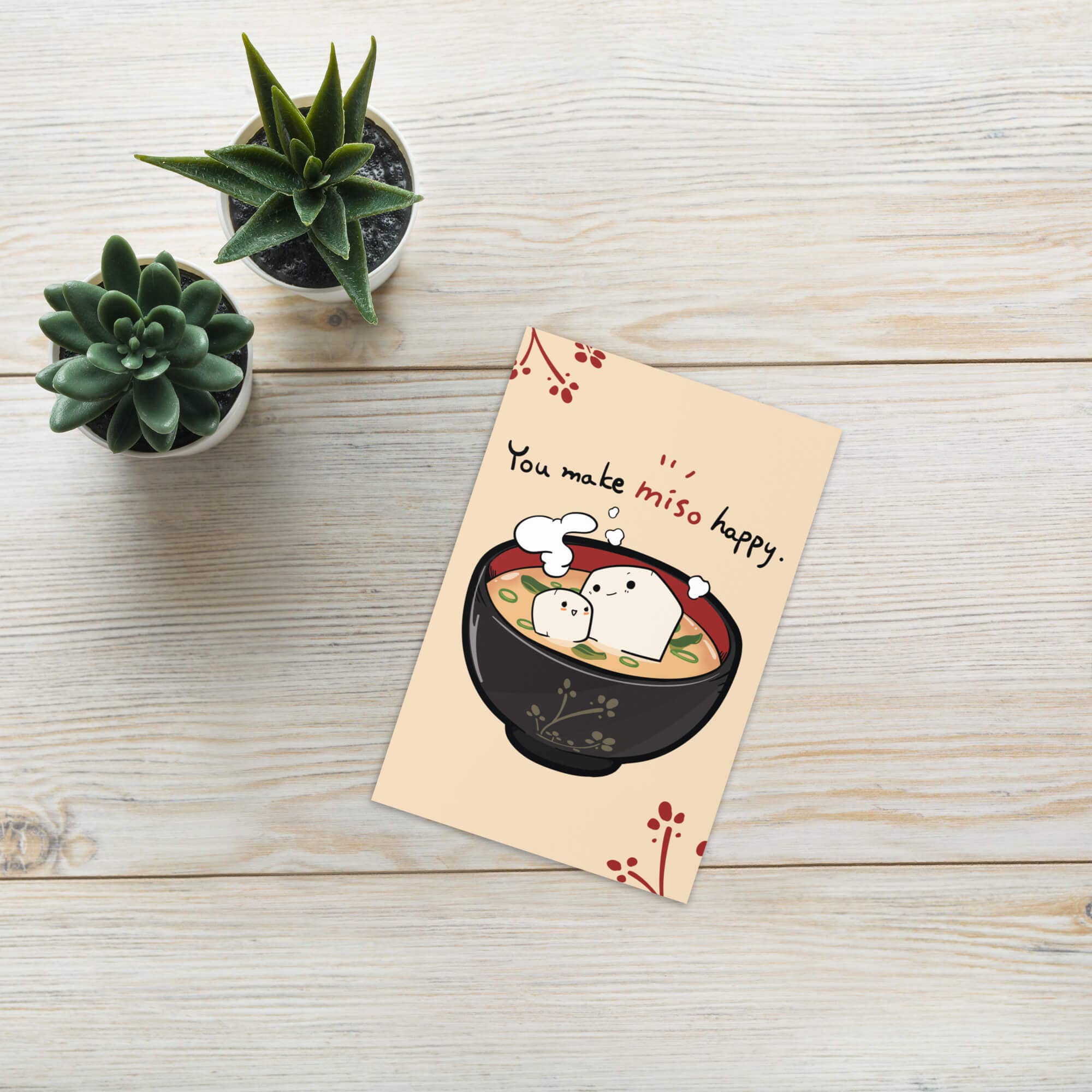 Cute Asian Cards - Vendita all'ingrosso Biglietti d'amore - Mi fai Miso Felice | Divertente Biglietto di Auguri con Zuppa di Miso per Amore o Compleanni5