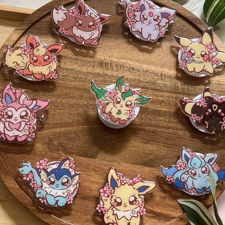 Peony Lee Art - Wholesale Phone Grip - Cherry Blossom Elemental Evolutions Glitter Epoxy Acrylic Phone Grips6