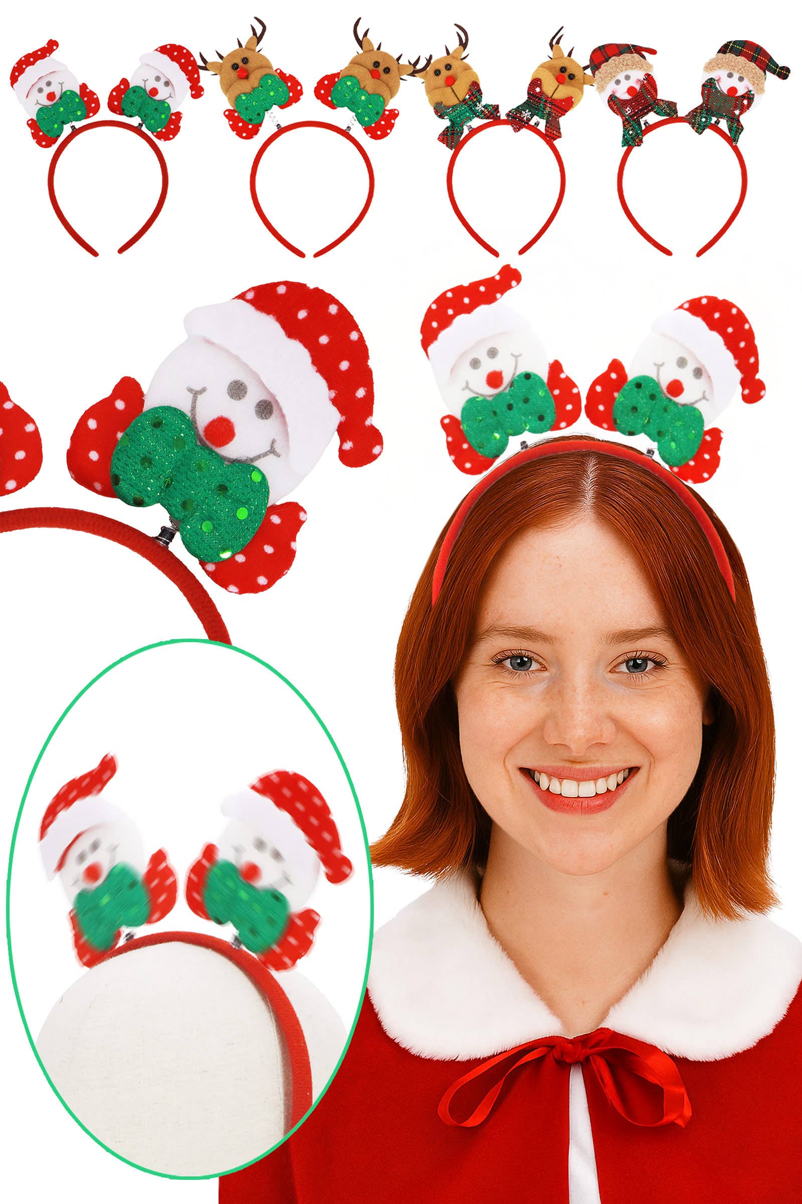 ASSORTI Couvre-têtes fantaisie en forme de guirlandes scintillantes de Noël en vente sur Faire0