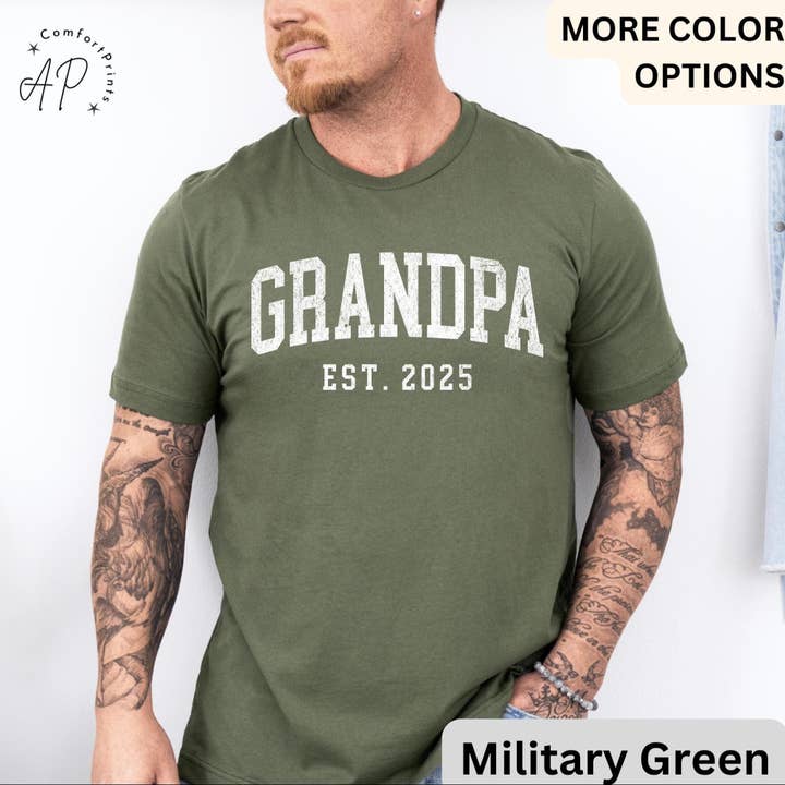 Grandpa Est T-Shirt, Personalized Grandpa Shirt, Pregnancy Announcement Grandfather Tee, Gift for Fathers Day
for wholesale by APComfortPrints