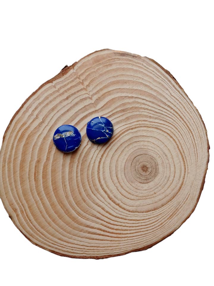 Navy blue studs for wholesale by AviayaDesign