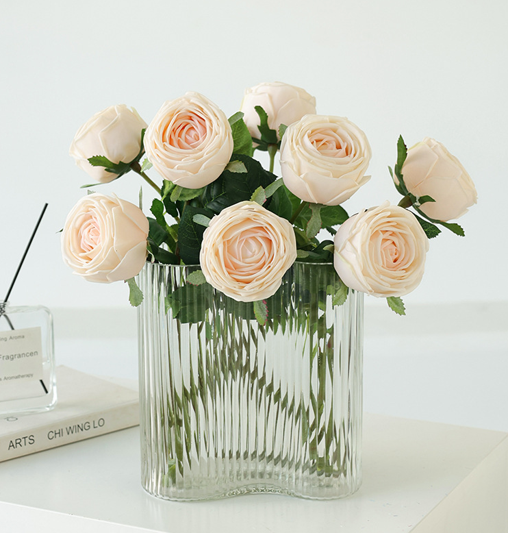 Sweet Home Deco – Engroshandel Kunstige blomster – 17" høj kunstig 'Real Touch' rosenkvist, engelsk kålrose8