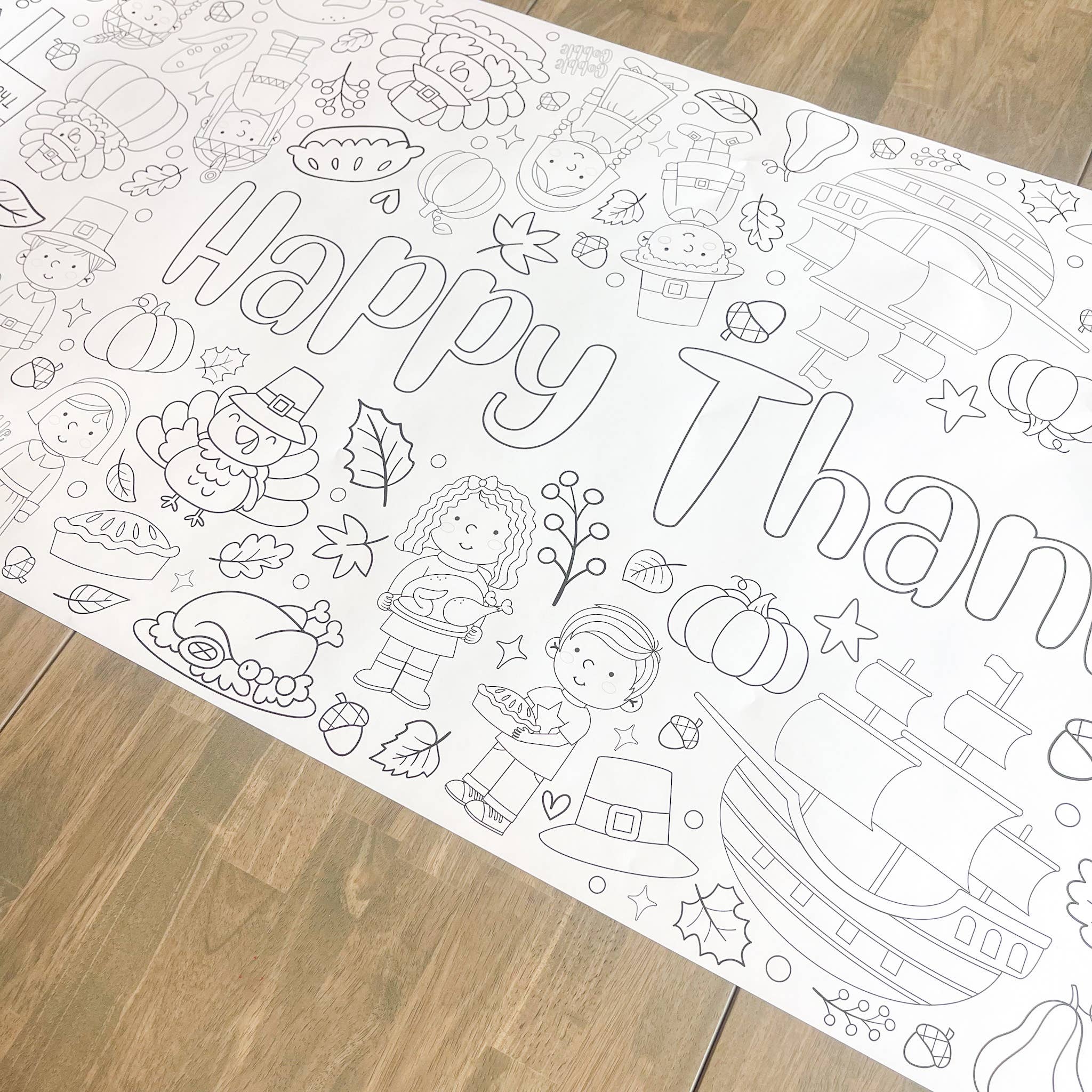 Party in a pinch - Wholesale Coloring Tablecloth - Kids & Baby - Thanksgiving Coloring Table Runner|  Happy Thanksgiving4