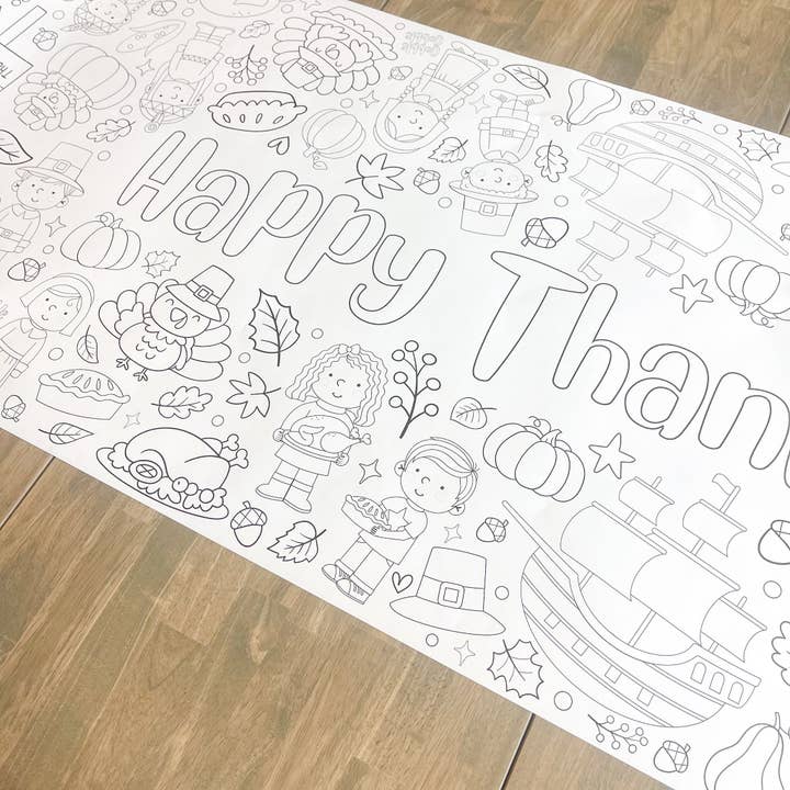 Party in a pinch - Wholesale Coloring Tablecloth - Kids & Baby - Thanksgiving Coloring Table Runner| Happy Thanksgiving4