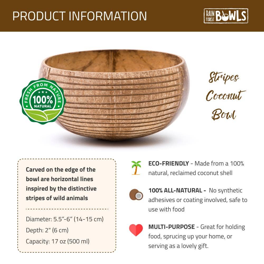 Rainforest Bowls – Großhandel Schüssel – Streifen Kokosnussschale2