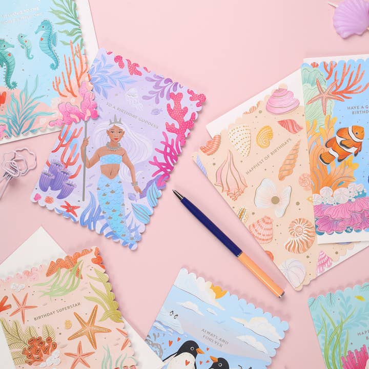 Ricicle Cards – wholesale Birthday card – Birthday Card – Happiest of Birthdays Shell and Gold3