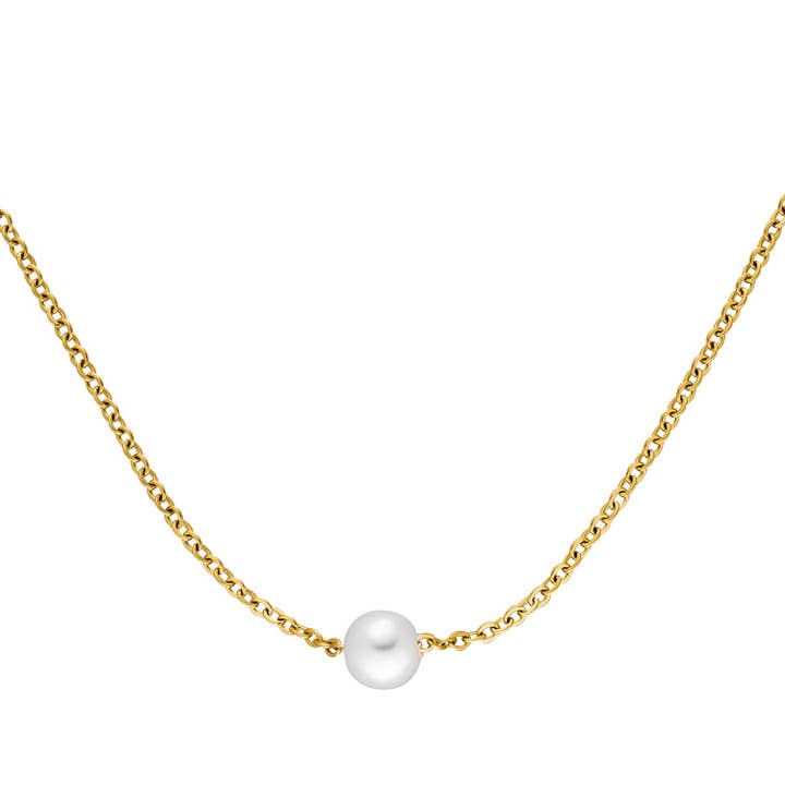 Colar de pérola única banhado a ouro 18k por atacado de Schmuckgroßhandel