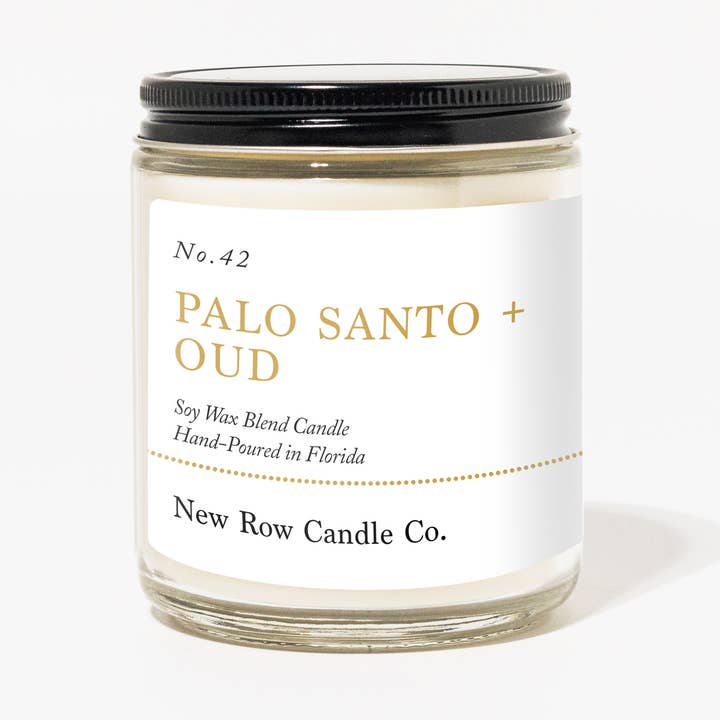 Vela de Granja con Mecha de Madera de Palo Santo + Oud (Copia) para venta al por mayor de New Row Candle Co.