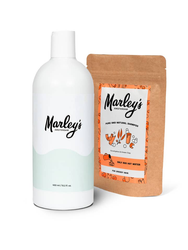 Starter Pack Eucalyptus & Green Clay + Reusable Bottle-450ml for wholesale by Marley's Amsterdam
