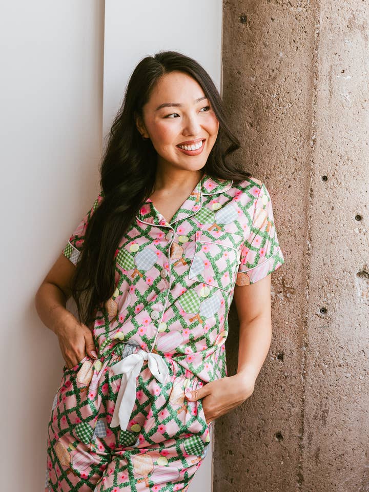 Spikes and Seams - Wholesale Sleepwear set – Women's - Pickleball Satin Pajamas, Pickleball pjs, pickleball gear6