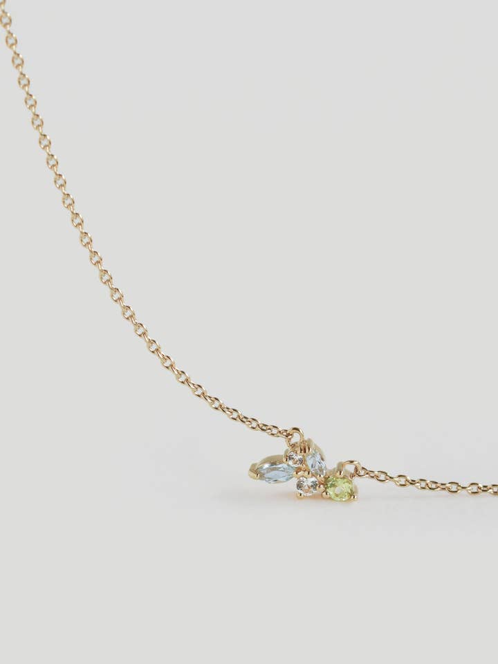 Marcella Necklace - Sky Blue Topaz (Champagne Gold) for wholesale by CURIOUS CREATURES