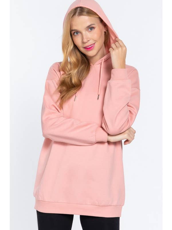 Vanilla Monkey - Wholesale Hoodie - Women's - Long Sleeve Inner Brush Oversized Hoodie Tunic Top5