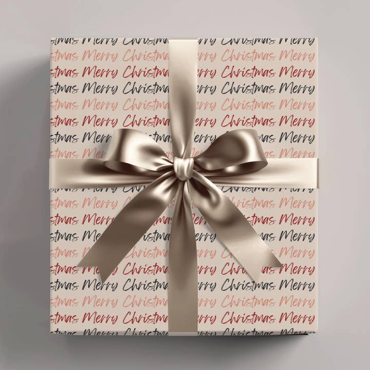 Papel de Embrulho com Texto de Feliz Natal por atacado de Wrapping Papered