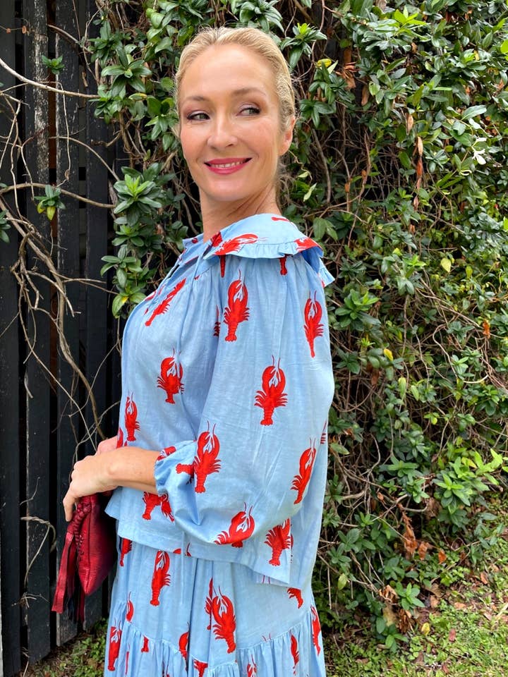 Roselle - Wholesale Blouse – Women’s - ROSELLE LALA BLOUSE LITTLE LOBSTER BLUE6