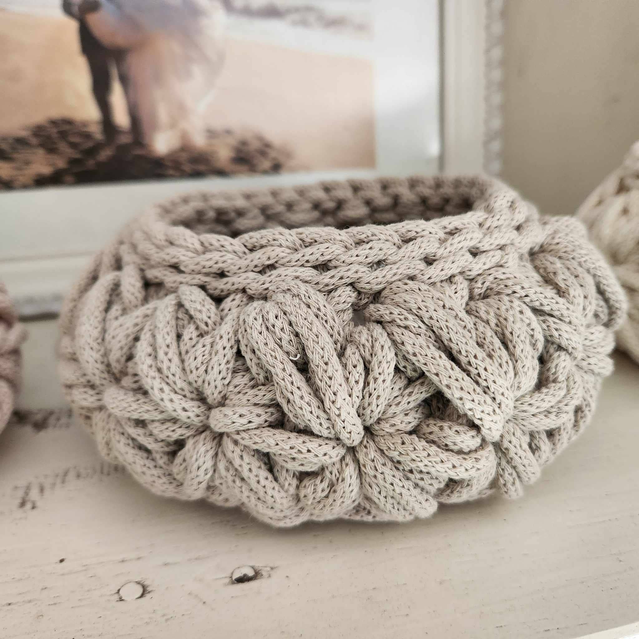 Naturalmarjory - Venta al por mayor Cestas - Canasta de crochet con patrón floral11