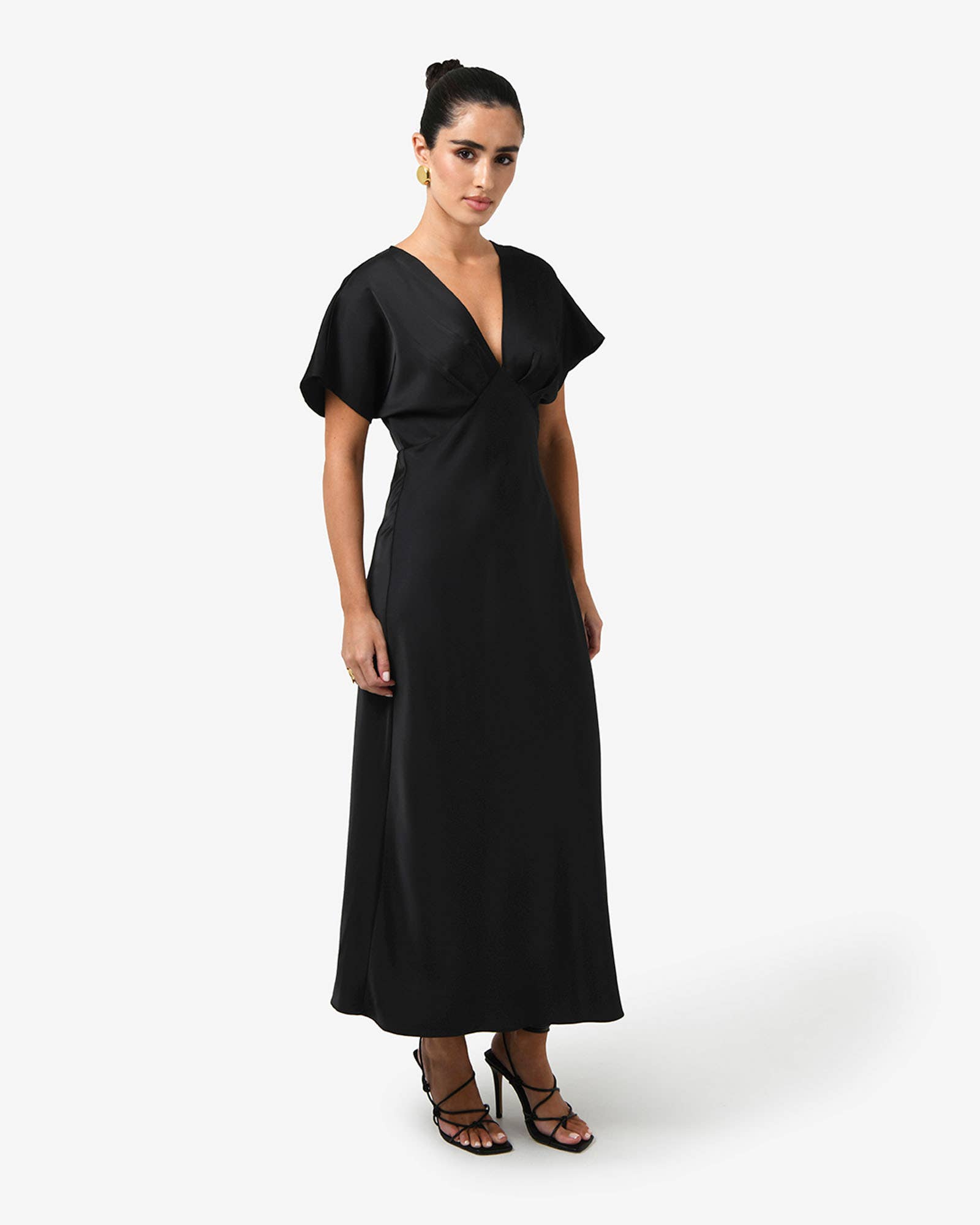 Forcast - Wholesale Dress - Women's - Forcast Women's Catalina V-Neck Satin Dress2