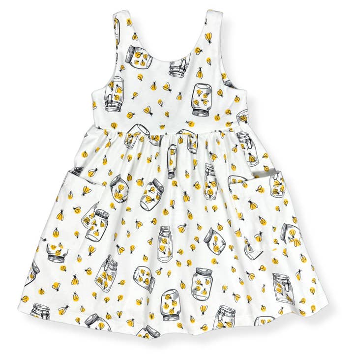 Breezy Cross-Back Dress with Pockets - Fireflies for wholesale by Pink Elephant Brands